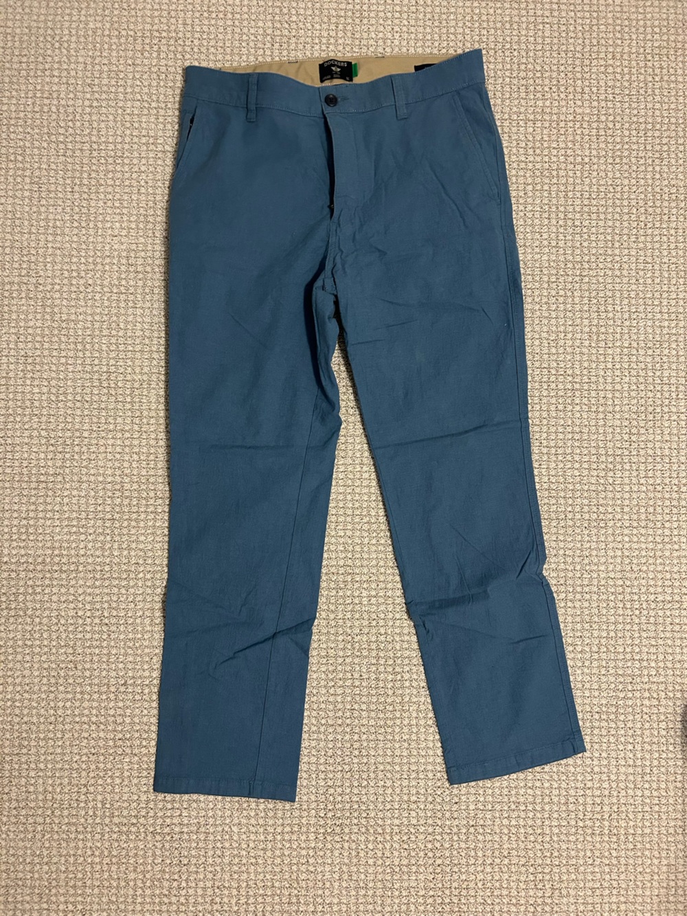 Men's Slate Blue Chino Pants - Classic Straight Fit